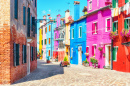 Old Houses in Burano, Italy